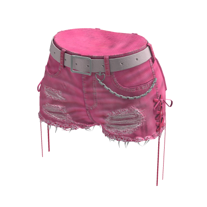 Y2K Lace-Up Shorts (Pink) thumbnail
