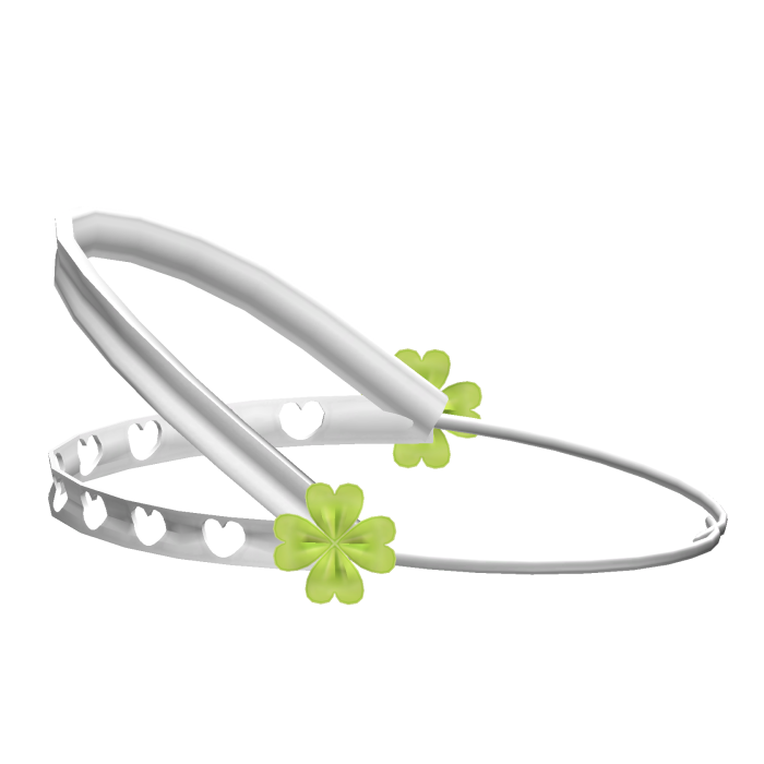 ♡ cute kawaii clover braces headgear in white