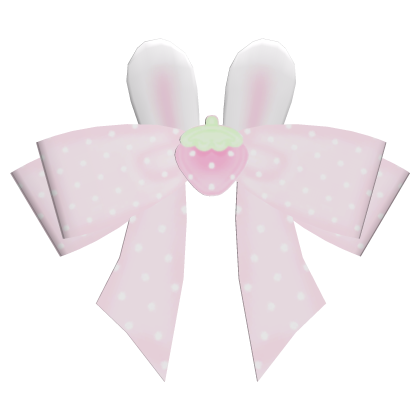 Cute School Strawberry Miffy Bunny Bow