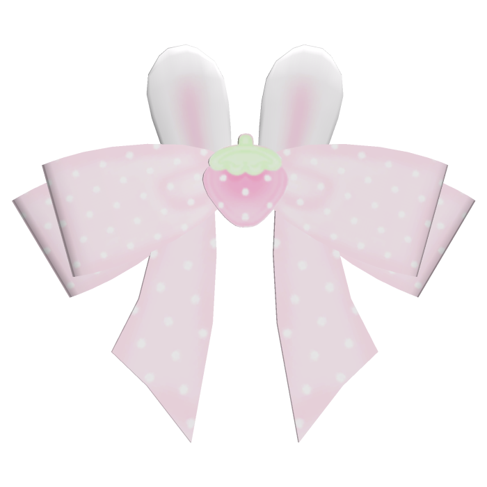 Cute School Strawberry Miffy Bunny Bow