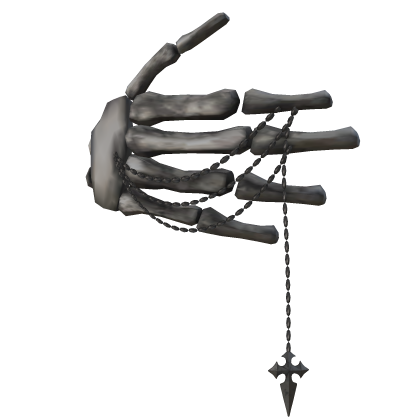 Skeleton Hand Covering Face w/ Emo Chain Trendy thumbnail