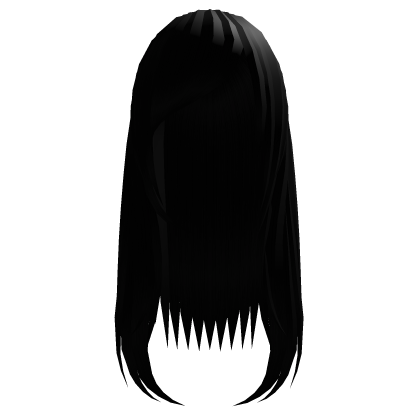 long sideswept emo hair black Roblox item