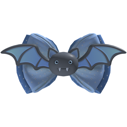 Shiny Sky Blue Bat Wing Bow
