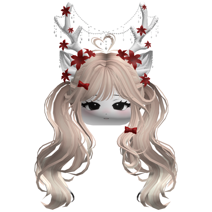 Ethereal Christmas Fairy Fawn Pigtails w/ Antlers