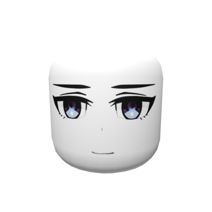Chill Anime Head - Blue Eyes Face Mask Solid White Roblox item