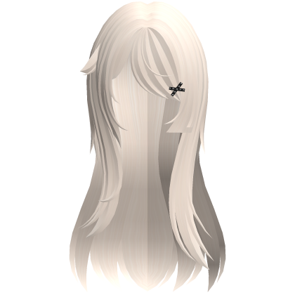grunge long vkei emo hair clips in light blonde Roblox item