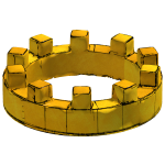 {PBR}10-Block Shiny Solid Gold Crown