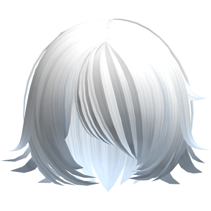 White Blue Spiky Anime Style Shy Short Bob Hair