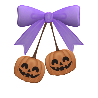 ୨୧ Cutesy Spooky Halloween Pumpkin Purple Bow Roblox item