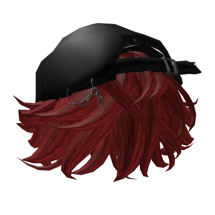 Emo Goth Red Messy Hair w/ Cap and Chains | Roblox Item - Rolimon's