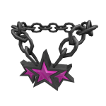 Black Iron Pink Star Bling Necklace