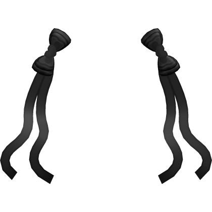 ꒰♡꒱ adorb long thick ribbon addon in black Roblox item