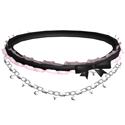 pink black van cleef doll choker lace ruffled