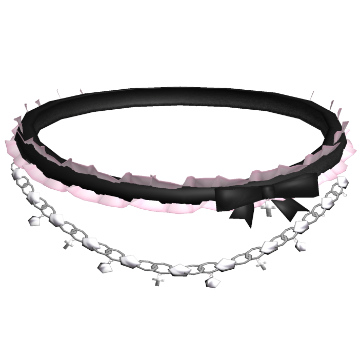 pink black van cleef doll choker lace ruffled