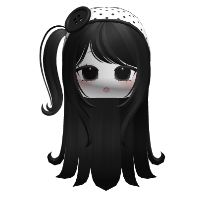 🍀Polka Dot Moe Girl Headband Combo(Black) Roblox item