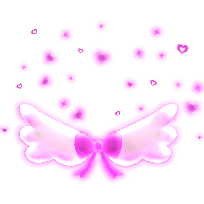 [GLOWING] Pink Heart Angel Wings Cute Aura