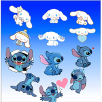 The stitch and cinnamoroll group