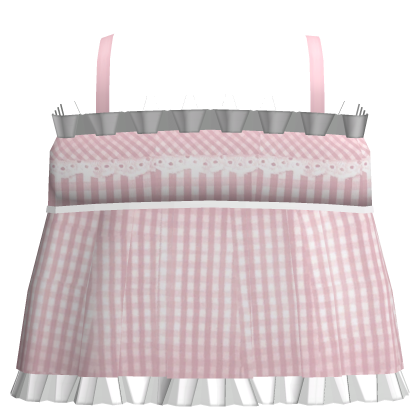✙ | Cute Igari Plaid Ruffle Summer Dress in Pink thumbnail