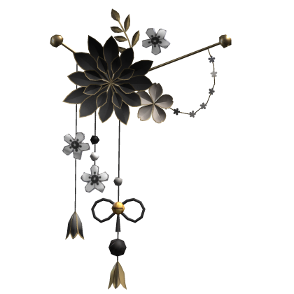 Greyscale & Gold Lotus Japanese Flower Hairclip