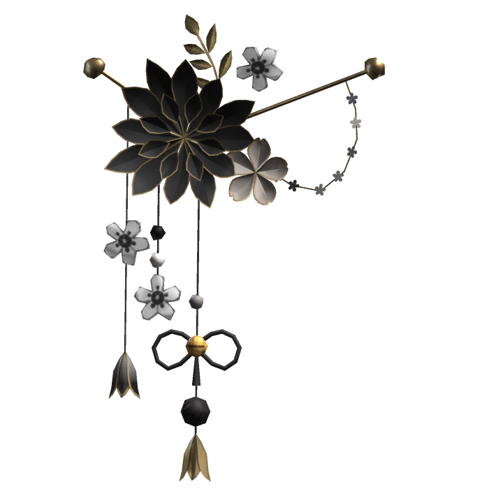Greyscale & Gold Lotus Japanese Flower Hairclip