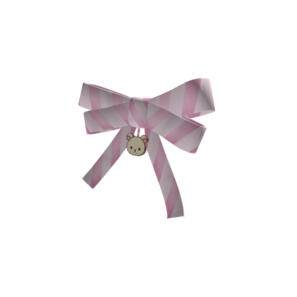 ♡ kawaii bear striped hair bow Roblox item