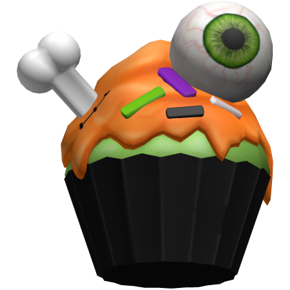 orange halloween creepy cute cupcake