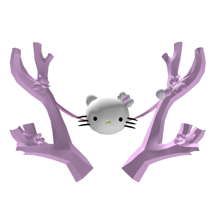 Cute Pink Sakura Antlers Recolor w/ Kitty [ADDON] Roblox item