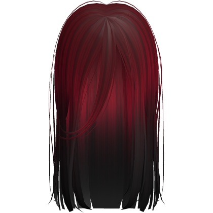 Long Messy Goth Horror Hair In Red Black