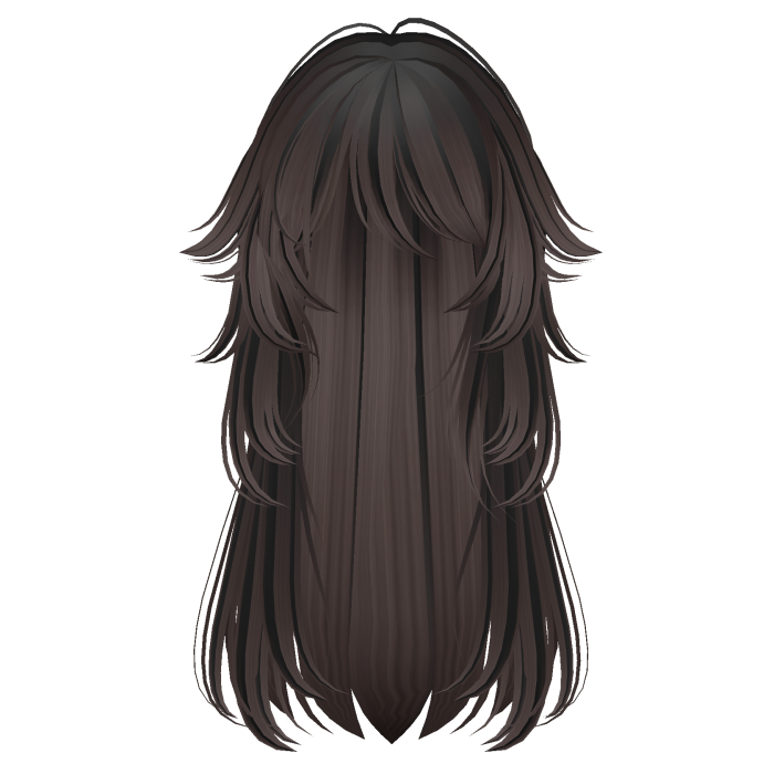 long fluffy anime hair with tufts (brown & black)