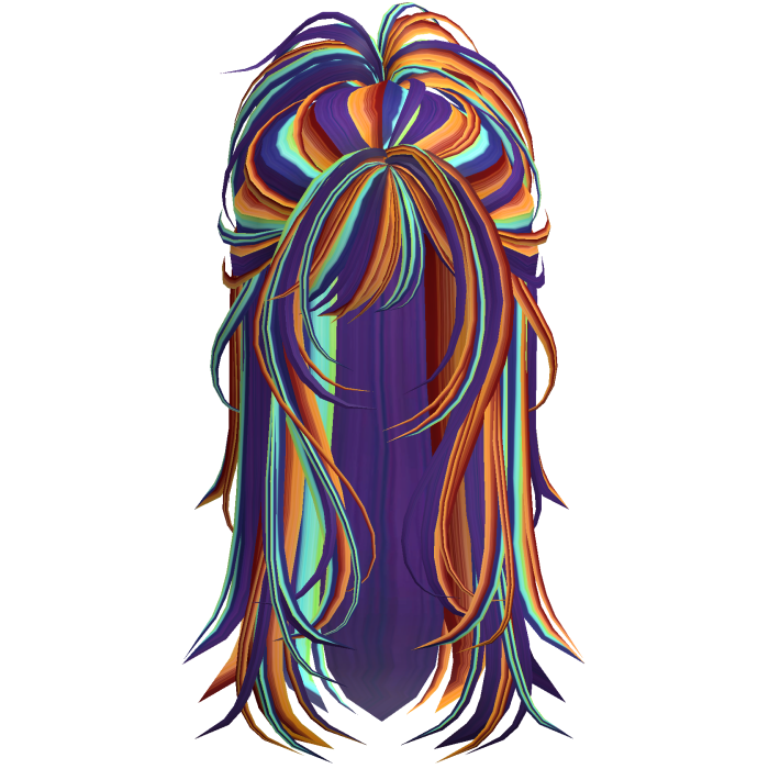 Wolfcut Spikey Half Up Rainbow