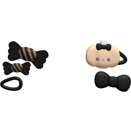 Cute Candy Pumpkin Black Halloween Clips