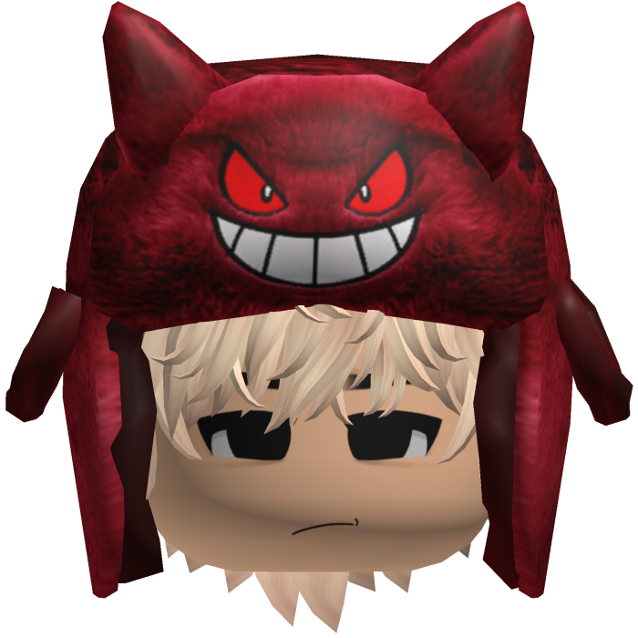 Red Monster Ushanka w/ Emo Boy Face y2k Hair