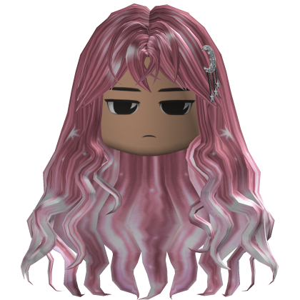 Long Wavy Hair w/ Moon Clips (Pink)