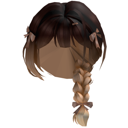 Cute Bow Side Braid Hair (Brown Blonde) Roblox item