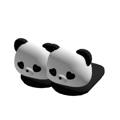♡ heart eyes panda bear slippers thumbnail