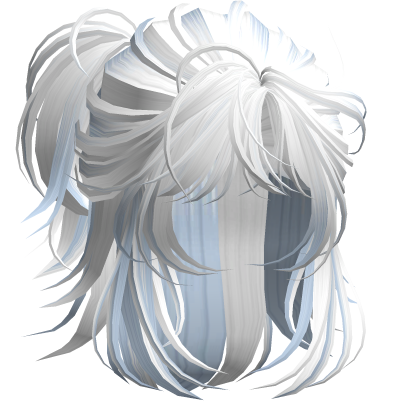 Anime Androg Wolfcut Ponytail White&Blue