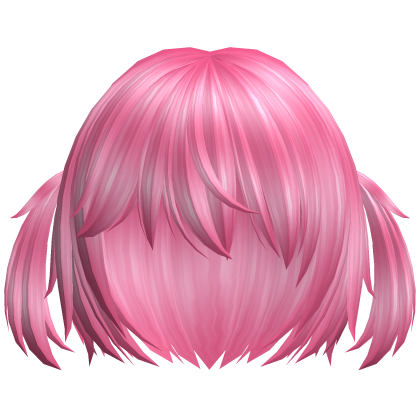 ♡ kawaii short hot pink cat hair w pigtails Roblox item
