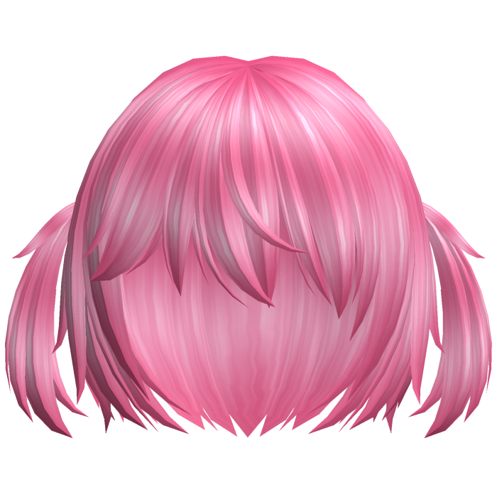 ♡ kawaii short hot pink cat hair w pigtails