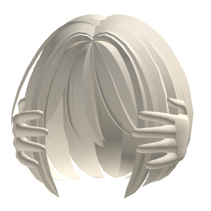 ♡ freaky scary blonde bob with hands Roblox item