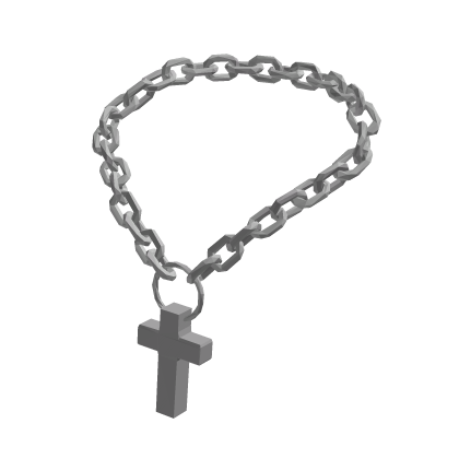 Big Silver Chain With a Big Silver Cross