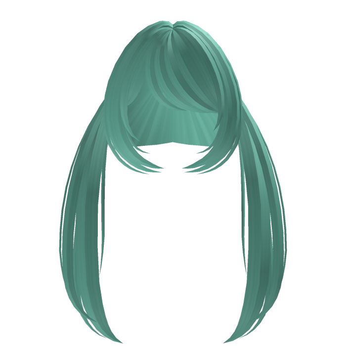 moe teal long pigtails