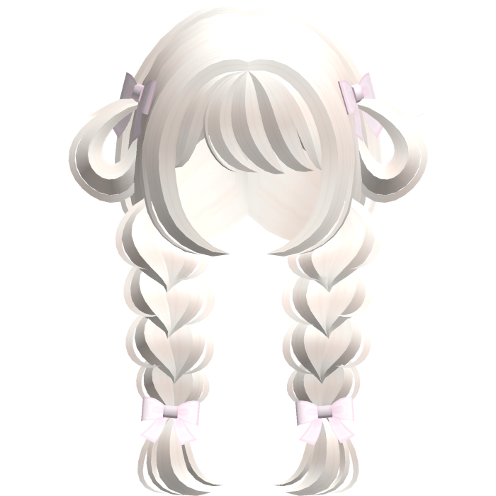 ♡ : kawaii platinum bunny loop low braids 