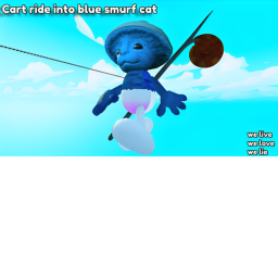 Cart Ride Into Blue Smurf Cat 🐱🍄