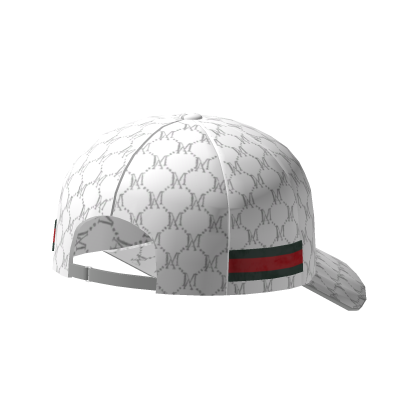 Backward White MA Monogram Designer Cap
