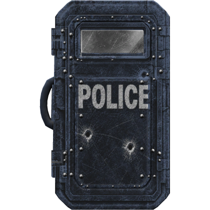 Police Damaged Shield