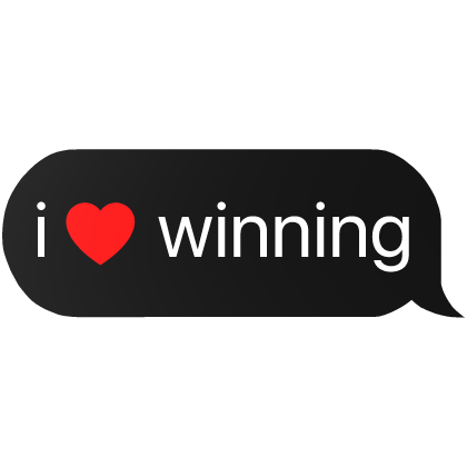 i heart winning text Roblox item