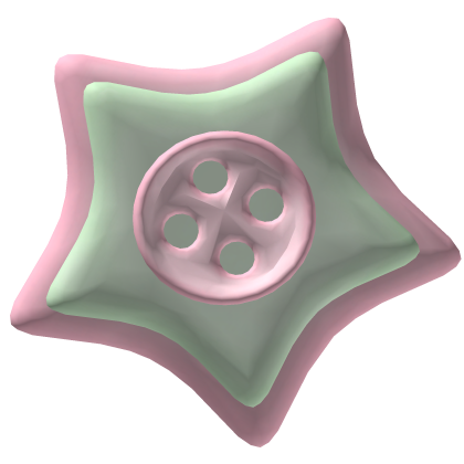 cute button star hairclip (pink and green) Roblox item