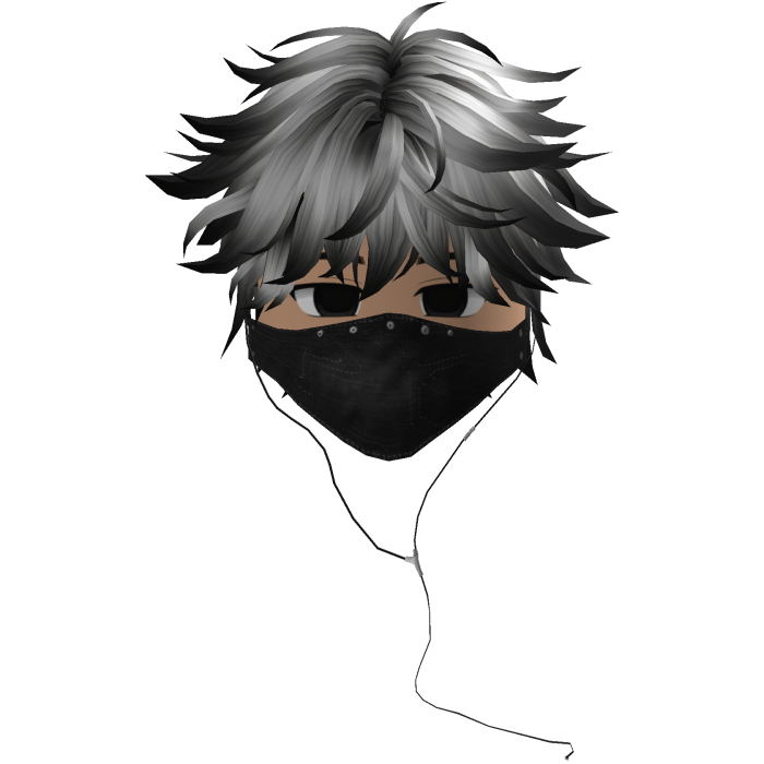 Cute Emo Boy Headphones Mask Black Y2K ( black )