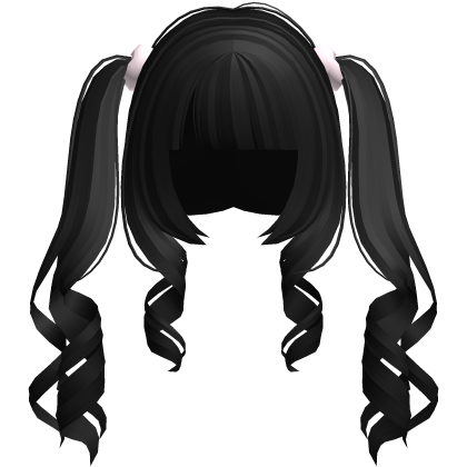 curly cute jirai kei black hime pigtails Roblox item