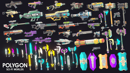 Polygon Sci-Fi Worlds Weapons preview 1